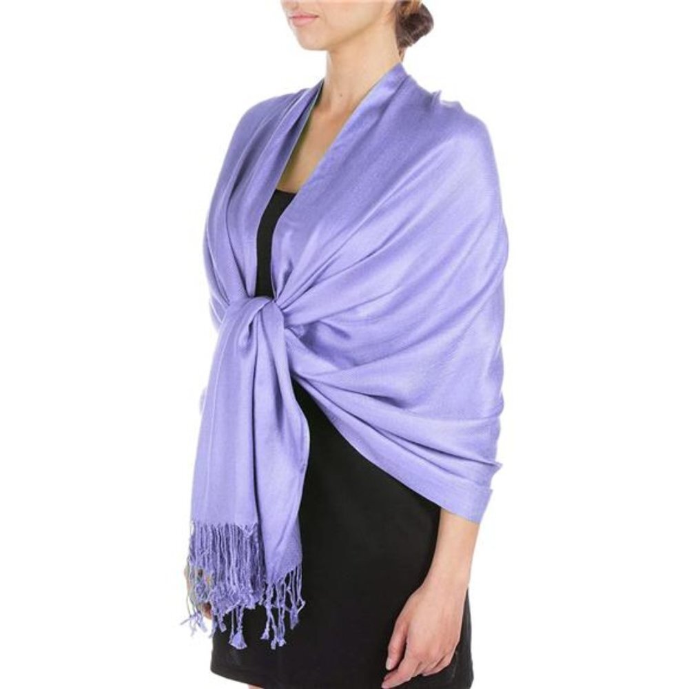 Silky Solid Soft Shawl Wrap Stole, Lavender